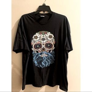 NWOT sugar skull day of the dead beard tee xxl